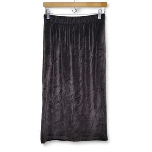 J.Jill Vintage 90s Brown Velour Midi Skirt Size MP